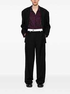 walesbonner Wales Bonner Wollen broek met contrasterende tailleband - Zwart
