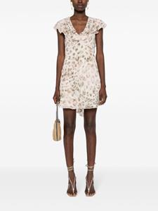 ROTATE Mini-jurk met luipaardprint - Beige