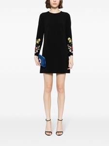 Sachin & Babi Lily floral-embroidered minidress - Zwart