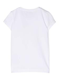 Monnalisa T-shirt met bloemenpatch - Wit