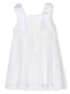 Lapin House lace-overlay dress - Wit