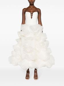 anaradu Ana Radu Strapless jurk met bloemapplicatie - Wit