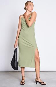 JAN N JUNE JAN 'N JUNE Damen vegan Helen Midi Kleid Olive