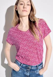 Cecil T-Shirt mit abgerundetem V-Ausschnitt