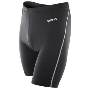 Spiro Bodyfit prestatie-basislaag sportshort voor heren XS-S zwart