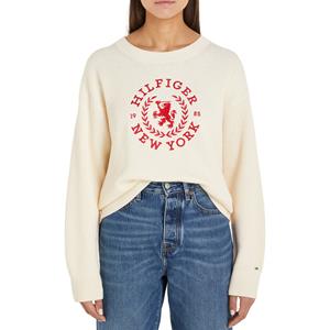 Tommy hilfiger Sweater met ronde hals en print vooraan