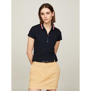 Tommy Hilfiger Poloshirt SLIM GLOBAL STRIPE POLO SS Polokragen mit Kontraststreifen, kleine Knopleiste