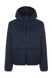 Will's Vegan Store Damen vegan Pufferkapuze Dunkelblau