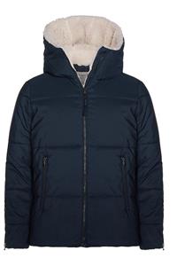 Will's Vegan Store Damen vegan Puffer Veganes Lammfell Dunkelblau & Creme