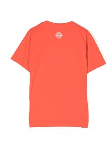 stoneislandjunior Stone Island Junior T-shirt met logoprint - Oranje