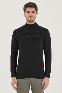 ORGANICATION Herren vegan Rollkragenpullover Schwarz