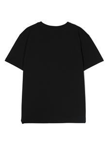 balmainkids Balmain Kids Katoenen T-shirt met logo-reliëf - Zwart