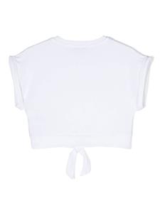 Pinko Kids T-shirt verfraaid met kristallen - Wit