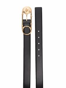 Versace Leren riem met veiligheidsspeld - Zwart