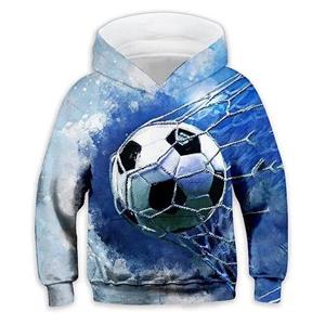 ETST WENDY 09 Jongens en meisjes vliegende voetbal 3D-print trendy hoodie, coole hiphop straatsport casual tops voor kinderen