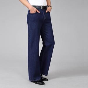 LFSZY121 Heren zomer hoge taille uitlopende jeans Boot Cut Leg uitlopende mannelijke ontwerper klassieke denim jeans