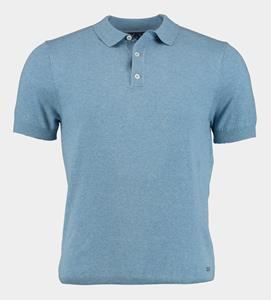 Bos Bright Blue Scotland blue polo korte mouw kobe polo flat knit 24108ko15sb/267 dark denim