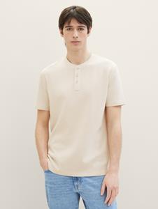 TOM TAILOR Denim T-Shirt Henley T-Shirt mit Struktur