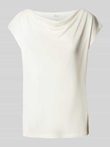 s.Oliver BLACK LABEL Kurzarmshirt Top mit Wasserfall-Ausschnitt
