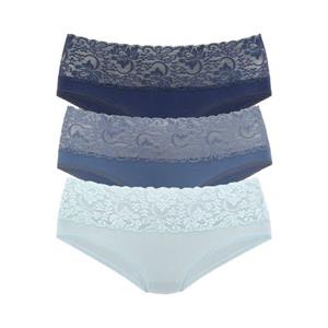 Vivance Slip van elastische katoen met florale kant (3 stuks)