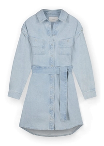 Homage to Denim Licht denim jurk met afneembare mouwen