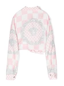 Versace Kids Zijden shirt met print - Roze