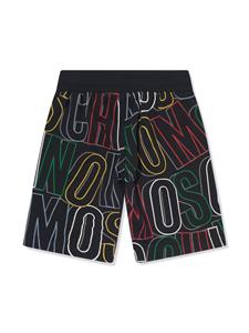 moschinokids Moschino Kids Katoenen shorts met logoprint - Zwart
