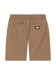 dolce&gabbanakids Dolce & Gabbana Kids Bermuda shorts met logoplakkaat - Bruin