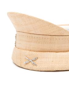 Ruslan Baginskiy raffia baker boy cap - Beige