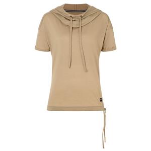 SUPER.NATURAL Hoodie kurzarm für Damen, Merino JUSTSHORT mit Tunnelzug, casual