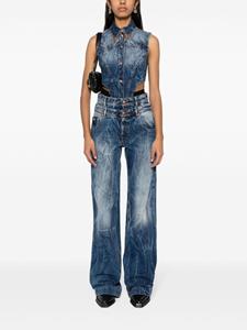 versacejeanscouture Versace Jeans Couture Trainingsbroek met wijde pijpen - Blauw