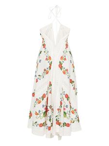FARM Rio Midi-jurk met bloemenprint - Beige