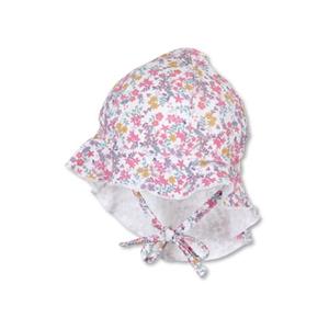 Sterntaler Peaked cap met nekbescherming bloemen ecru