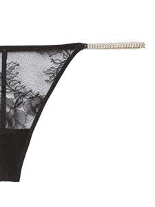 fleurdumal Fleur Du Mal Bouquet kanten V-string met kristallen - Zwart