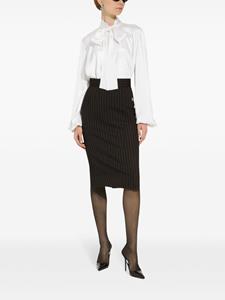 dolce&gabbana Dolce & Gabbana Midi-rok van wolblend met krijtstreep - Zwart