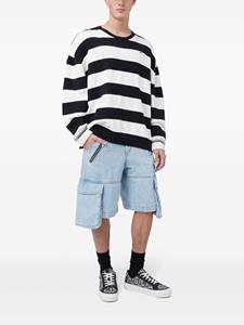 GCDS Gestreepte sweater met logo-applicatie - Zwart