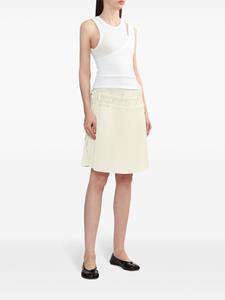 Helmut Lang strap-detail pleated midi skirt - Beige