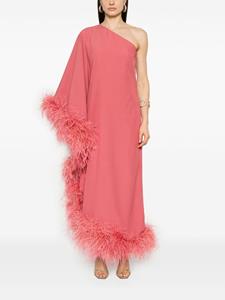 tallermarmo Taller Marmo Jurk met veren afwerking - Roze