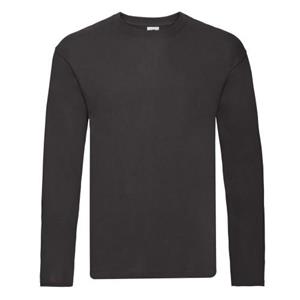 Fruit of the Loom Heren origineel T-shirt met lange mouwen L zwart