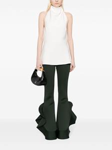 Cynthia Rowley Astro ruffled flared trousers - Groen