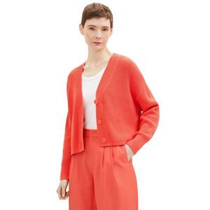 TOM TAILOR Denim Strickjacke basic v-neck cardigan, Plain Red