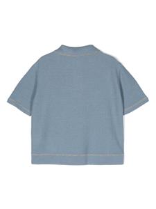 eleventykids Eleventy Kids Gebreid katoenen poloshirt - Blauw