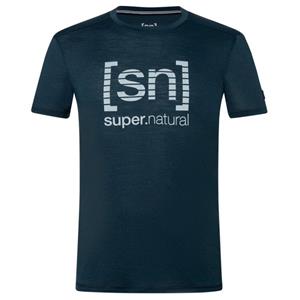 SUPER.NATURAL T-Shirt für Herren, Merino GRID LOGO gestreift, atmungsaktiv