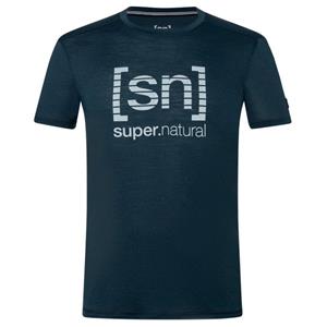 Super.Natural  Grid Logo Tee - Merinoshirt, blauw