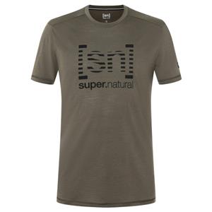 Super.Natural  Grid Logo Tee - Merinoshirt, bruin