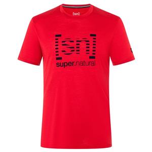 super.natural - Grid Logo Tee - Merinoshirt, rood