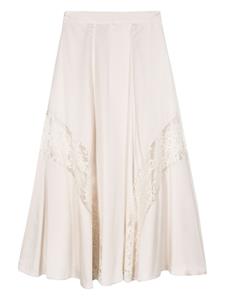lorenaantoniazzi Lorena Antoniazzi Midi-rok met kant - Beige