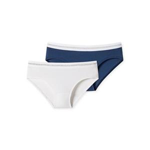 Schiesser Hipster Long Life Rib met decoratieve band en contraststrepen van lurex-garen (set, 2 stuks)