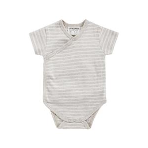 JACKY Wikkelbody met korte mouwen BABY ON TOUR gestreept/ beige melange