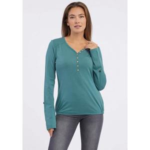 Ragwear Langarmshirt PINCHI V-Ausschnitt mit Zierknopfleiste